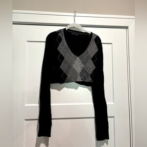 Banana Republic Crop Argyle Sweater in Large